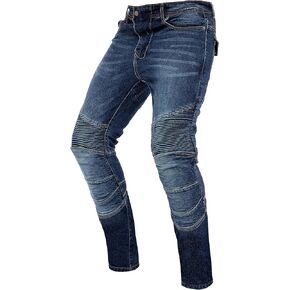 Skylinewears رجال دراجة نارية جينز جينز تمتد لوحة درع الدراجات النارية السراويل مع الركبة والركبة القابلة للإزالة حشوة الورك