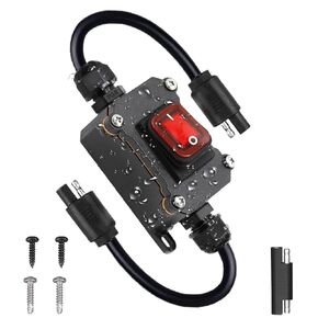 INLINE 12V POWER SWITCH SAE CONNECTOR IP67 مقاوم للماء ، SAE مع مفتاح التشغيل/إيقاف تشغيل CONNECT QUICE CONNECT DISCHNECT SNAP ، 14AWG مفتاح مضمّن للخدمة الشمسية ، دراجة نارية ، RV ، CAMP TRAILER