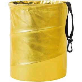 Collapsible Trash Can Car Garbage Bag - Leather Pop-up Car Trash Bin with Elastic Band - Hanging Foldable Garbage Can Vehicle Waste Basket Bin - Double-Layer Washable Bag for Cars Camping (Black)