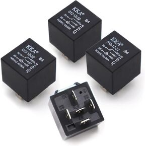 حزمة من 4 مرحلات بداية للسيارات ، طاقة ملحقات من 5 دبوسة 12V ، مفتاح ترحيل مقاوم للماء ، عالمي لمعظم السيارات والشاحنات والشاحنات (الأسود #2)