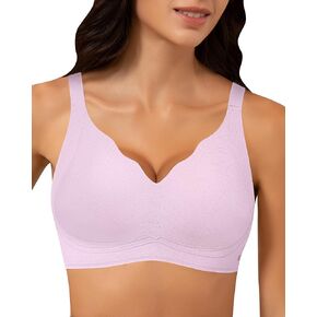 Wireless Bra Women Seamless Push Up Support Bralette Comfort V Neck Full Coverage Sleep T-Shirt Everyday Bras
