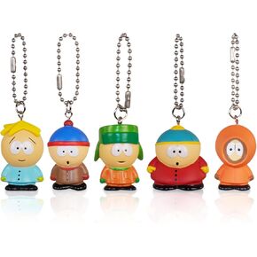 ZJYJING Kenny Character Pendant Cartoon Character Set of Five, Backpack Keychain Sculpture Desk Decoration