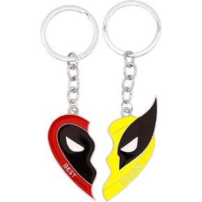 2PCS Deadpool and Wolverine Keychain Set,Deadpool Keychain for Best Friends Women Men Couples Friends Gifts and Deadpool Accessories for Costume Men Women