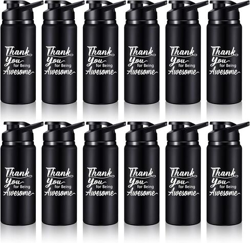 meekoo 12 Pcs Thank You for Being Awesome Aluminum Water Bottles Bulk Lightweight Sports Water Bottles Inspirational Bike Water Bottle with Snap Lids for Travel Gym Camping Hiking in Saudi Arabia