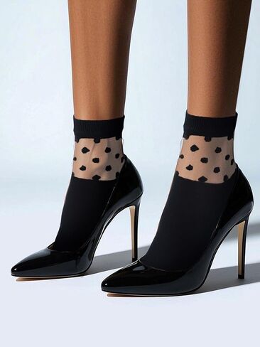 COTTON DAY Womens Summer Fashion Thin Light Weight Half Sheer Tulle Ankle Socks in Saudi Arabia