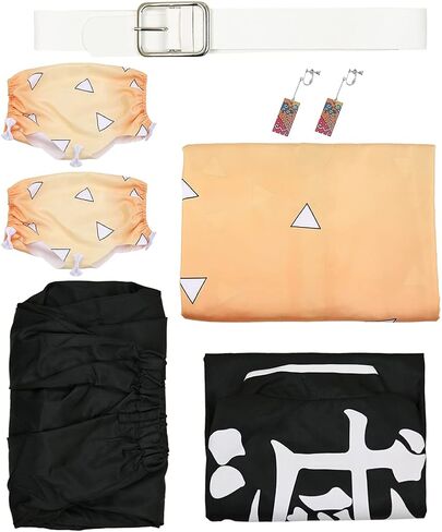 Drofe Tanjirou Zenitsu Cosplay Costume Japanese Anime Kimono Outfit Halloween in Saudi Arabia