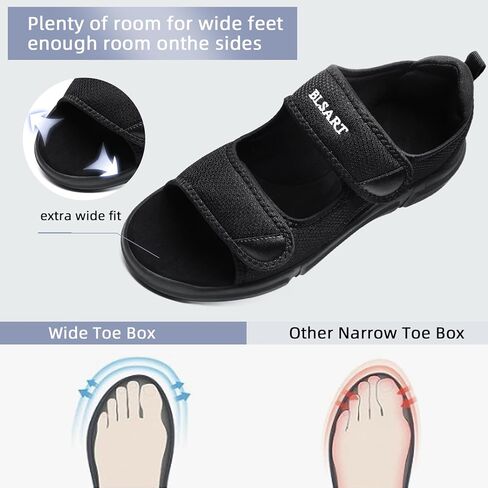 Diabetic Sandals for Men Wide Toe Swollen Feet Adjustable for Foot Pain ReliefOpen Toe Casual Athletic Sandals for Outdoor Beach Travel Summer in Kuwait