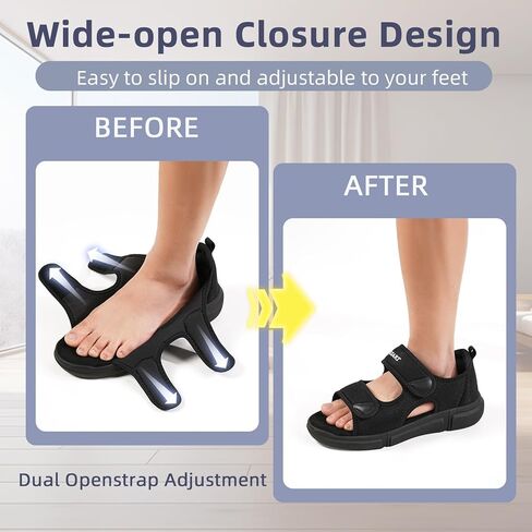 Diabetic Sandals for Men Wide Toe Swollen Feet Adjustable for Foot Pain ReliefOpen Toe Casual Athletic Sandals for Outdoor Beach Travel Summer in Kuwait