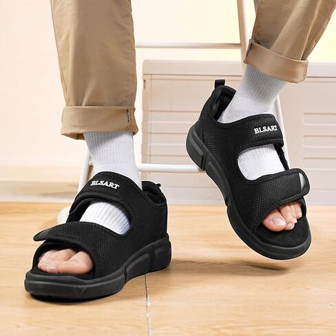 Diabetic Sandals for Men Wide Toe Swollen Feet Adjustable for Foot Pain ReliefOpen Toe Casual Athletic Sandals for Outdoor Beach Travel Summer in Kuwait