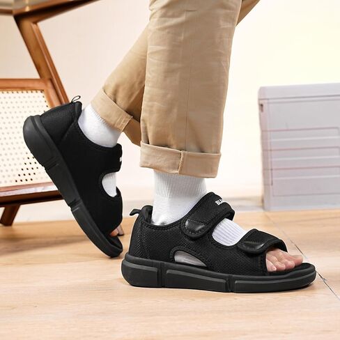 Diabetic Sandals for Men Wide Toe Swollen Feet Adjustable for Foot Pain ReliefOpen Toe Casual Athletic Sandals for Outdoor Beach Travel Summer in Kuwait