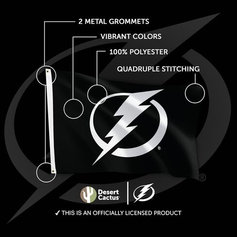 صبار الصحراء تامبا باي لايتنينج علم NHL 100% بوليستر للاستخدام الداخلي والخارجي 3 × 5 أقدام أعلام فريق دوري الهوكي الوطني (التصميم #1) in Saudi Arabia