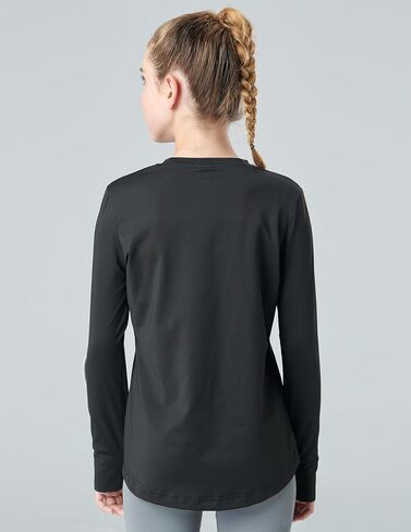 3 Pack Youth Girls Long Sleeve Shirts Active Dry Fit Athletic Performance Clothes Kids Teens Tees with Thumbholes in Kuwait