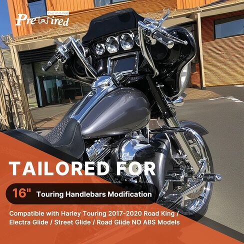 2017-2020 Touring Extended 16 "Cablsbar Cables Set No ABS Clutch Cable & Brake Line Extension for 2017-2020 Harley Road King/Electra Glide/Street Glide/Road Glide No ABS ، Chrome in Kuwait