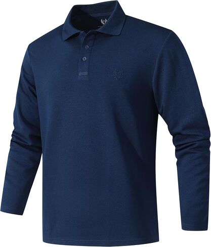 Men's Long Sleeve Polo Shirt Quick Dry Performance Tactical Shirts Daily Casual Stylish Collared Shirts for Men in Saudi Arabia