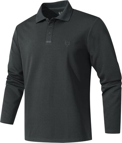 Men's Long Sleeve Polo Shirt Quick Dry Performance Tactical Shirts Daily Casual Stylish Collared Shirts for Men in Saudi Arabia