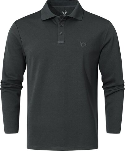Men's Long Sleeve Polo Shirt Quick Dry Performance Tactical Shirts Daily Casual Stylish Collared Shirts for Men in Saudi Arabia