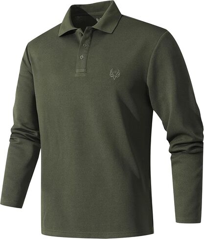 Men's Long Sleeve Polo Shirt Quick Dry Performance Tactical Shirts Daily Casual Stylish Collared Shirts for Men in Saudi Arabia