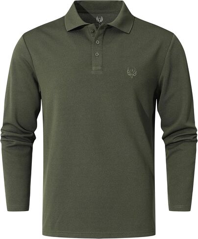 Men's Long Sleeve Polo Shirt Quick Dry Performance Tactical Shirts Daily Casual Stylish Collared Shirts for Men in Saudi Arabia