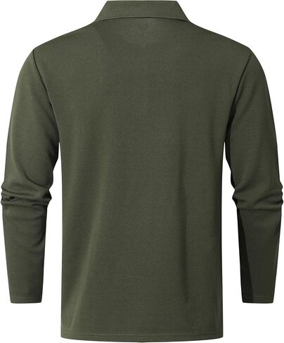 Men's Long Sleeve Polo Shirt Quick Dry Performance Tactical Shirts Daily Casual Stylish Collared Shirts for Men in Saudi Arabia