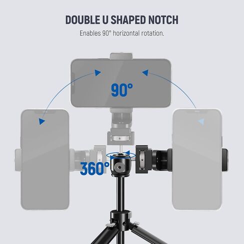 NEEWER Mini Tripod for Camera and Phone with Handle/Phone Holder/Action Camera Adapter/360° Pan & Tilt, Vlog Selfie Stick Stable Grip Compatible with iPhone GoPro Hero 12 11 10 Samsung DSLRs, TS003 in Saudi Arabia