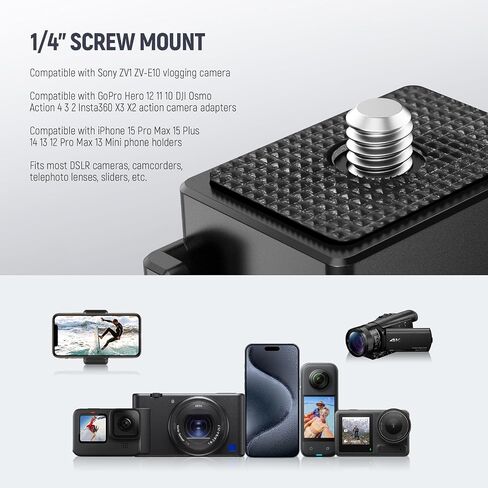 NEEWER Mini Tripod for Camera and Phone with Handle/Phone Holder/Action Camera Adapter/360° Pan & Tilt, Vlog Selfie Stick Stable Grip Compatible with iPhone GoPro Hero 12 11 10 Samsung DSLRs, TS003 in Saudi Arabia