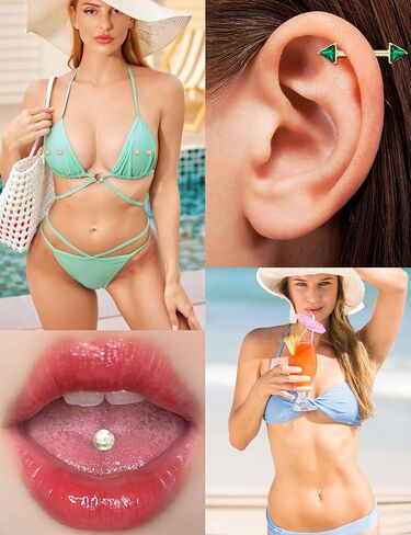 JOERICA 6 Pairs 14G Nipple Rings for Women 316L Stainless Steel Heart Butterfly Moon CZ Flower Barbell Nipple Rings Set Cute Nipplerings Piercing Jewelry in Kuwait