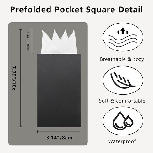Prefolded Pocket Squares for Men, Suit Mens Handkerchiefs, Men Pocket Square Hankies for Party Banquet Prom Wedding in Saudi Arabia