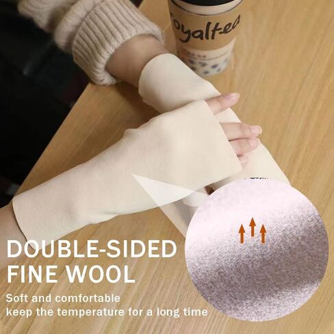 Fine Velvet Half Finger Gloves,Touchscreen Driving Typing Phone Stretchy Cotton Knit Mittens for Women Man in Saudi Arabia