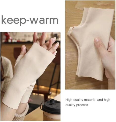 Fine Velvet Half Finger Gloves,Touchscreen Driving Typing Phone Stretchy Cotton Knit Mittens for Women Man in Saudi Arabia