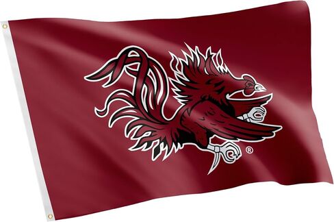 لافتات علم جامعة كارولينا الجنوبية بصبار الصحراء Gamecocks USC Cocky Flag لافتات 100% بوليستر للاستخدام الداخلي والخارجي 3x5 أقدام (تصميم C) in Kuwait