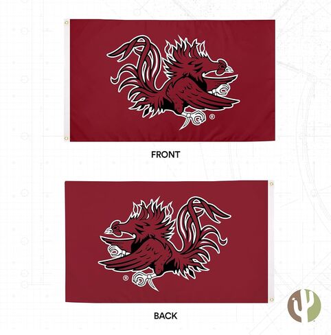لافتات علم جامعة كارولينا الجنوبية بصبار الصحراء Gamecocks USC Cocky Flag لافتات 100% بوليستر للاستخدام الداخلي والخارجي 3x5 أقدام (تصميم C) in Kuwait