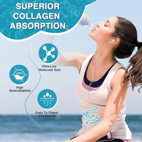 Marine Collagen Peptides Powder with MSM + GC, Multi Type I & III Collagen with Hyaluronic Acid, Vitamin C & E for Skin, Hair & Nails, Wild-Caught Fish, 50 Servings in Saudi Arabia