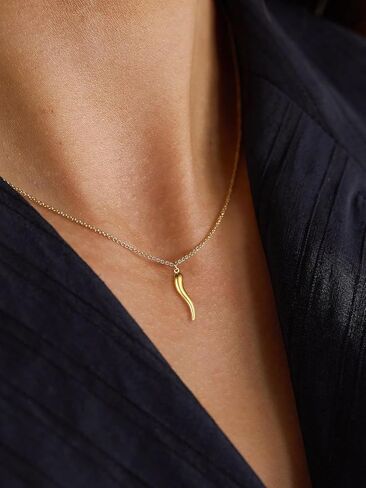 قلادة القرن الإيطالية U7 للرجال ، الفولاذ المقاوم للصدأ/قلادة القرن الأسود/الذهبي ، قلادة محظوظة تميمة كورنيسيلو in Kuwait