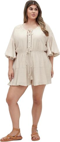 City Chic Women's Plus Size Playsuit - Harlow Lace Embroidered in Saudi Arabia