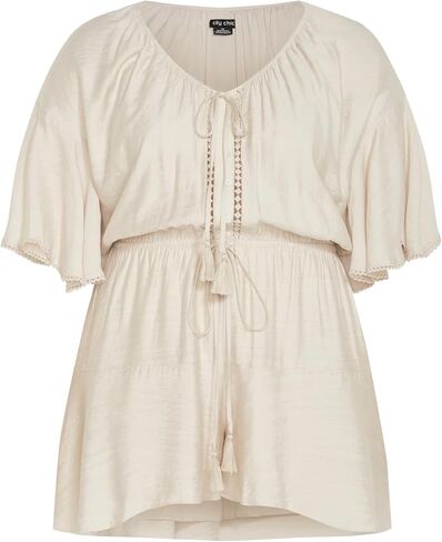 City Chic Women's Plus Size Playsuit - Harlow Lace Embroidered in Saudi Arabia
