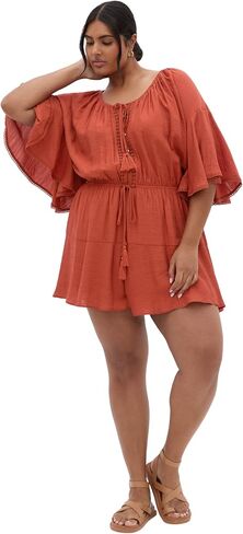 City Chic Women's Plus Size Playsuit - Harlow Lace Embroidered in Saudi Arabia