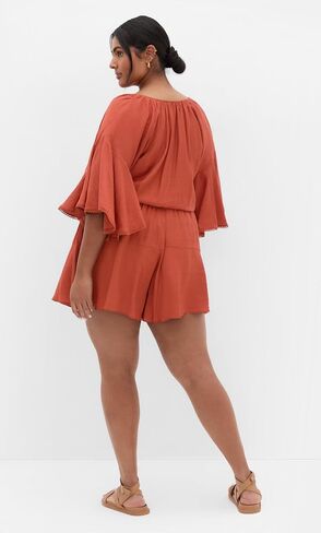 City Chic Women's Plus Size Playsuit - Harlow Lace Embroidered in Saudi Arabia