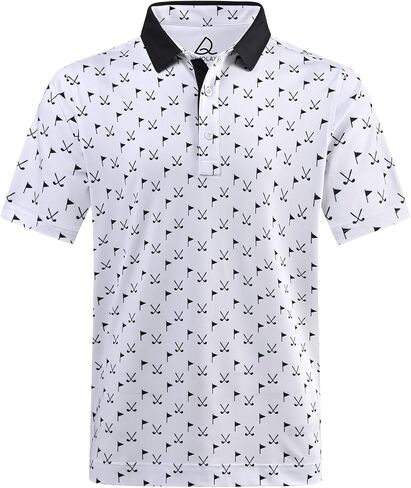 DEOLAX Mens Polo Shirts Moisture Wicking Mens Golf Shirt Quick Dry Mens Golf Polo Short Sleeve Soft Breathable Fashion Prints Golf Shirts for Men in Saudi Arabia
