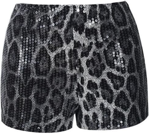 Women Casual High Waist Dance Party Sequin Sparkle Shorts Sexy Glitter Skinny Rave Hot Pants in Saudi Arabia