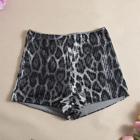 Women Casual High Waist Dance Party Sequin Sparkle Shorts Sexy Glitter Skinny Rave Hot Pants in Saudi Arabia