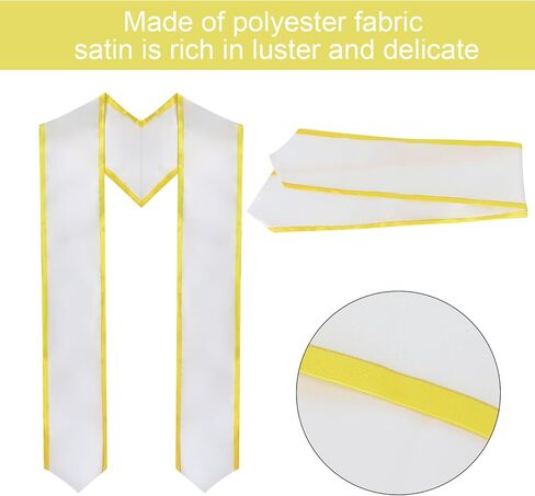 Graduation Stole, Unisex Adult Plain Graduation Stole, 2025 Grad Shawl with DIY Iron on Letter Number Pattern, 70'' Long in Saudi Arabia