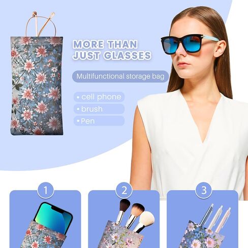 3pack soft eyeglass cases for women,glasses case,sunglasses case,eye glass case,glasses case multiple pairs in Saudi Arabia