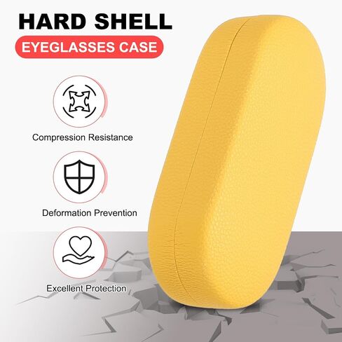 PATIKIL Hard Shell Eyeglasses Case, PU Leather Large Glasses Case Litchi Grain Protective Sunglasses Organizer for Women Men in Saudi Arabia