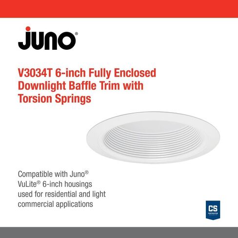 Juno V4034 WWH VuLITE Round Baffle Trim, 4 Inch, White in Saudi Arabia