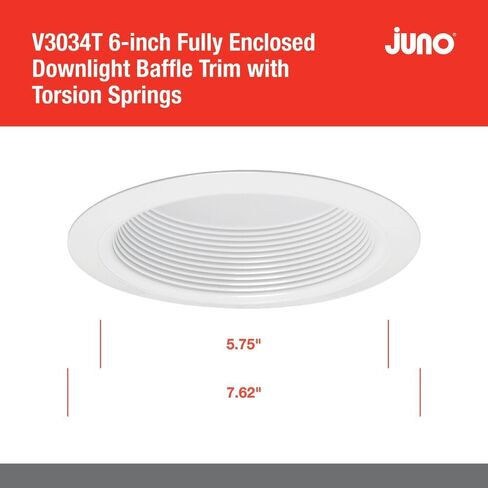Juno V4034 WWH VuLITE Round Baffle Trim, 4 Inch, White in Saudi Arabia