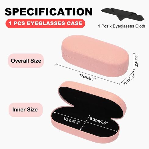 PATIKIL Hard Shell Eyeglasses Case, PU Leather Large Glasses Case Litchi Grain Protective Sunglasses Organizer for Women Men in Saudi Arabia