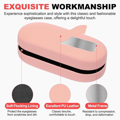PATIKIL Hard Shell Eyeglasses Case, PU Leather Large Glasses Case Litchi Grain Protective Sunglasses Organizer for Women Men in Saudi Arabia