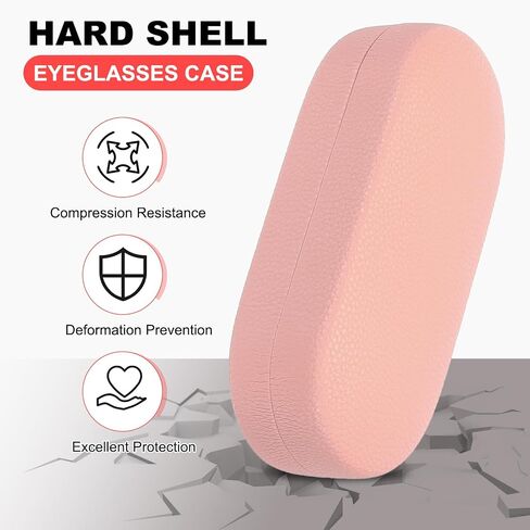PATIKIL Hard Shell Eyeglasses Case, PU Leather Large Glasses Case Litchi Grain Protective Sunglasses Organizer for Women Men in Saudi Arabia