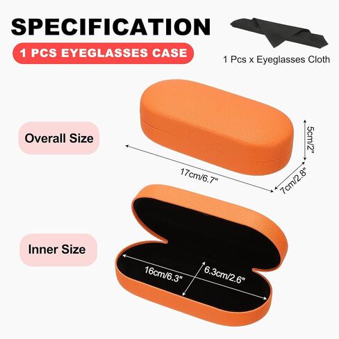 PATIKIL Hard Shell Eyeglasses Case, PU Leather Large Glasses Case Litchi Grain Protective Sunglasses Organizer for Women Men in Saudi Arabia