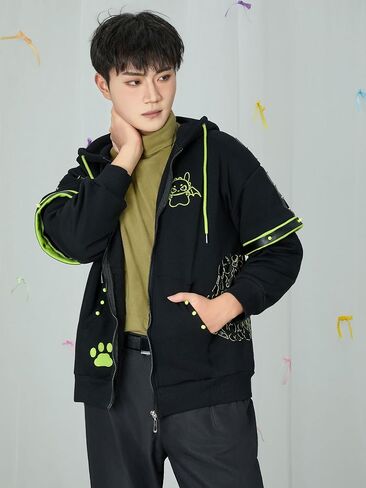 Dragon Paw Hoodie Black and Green up Hoodie Daily Wear in Saudi Arabia